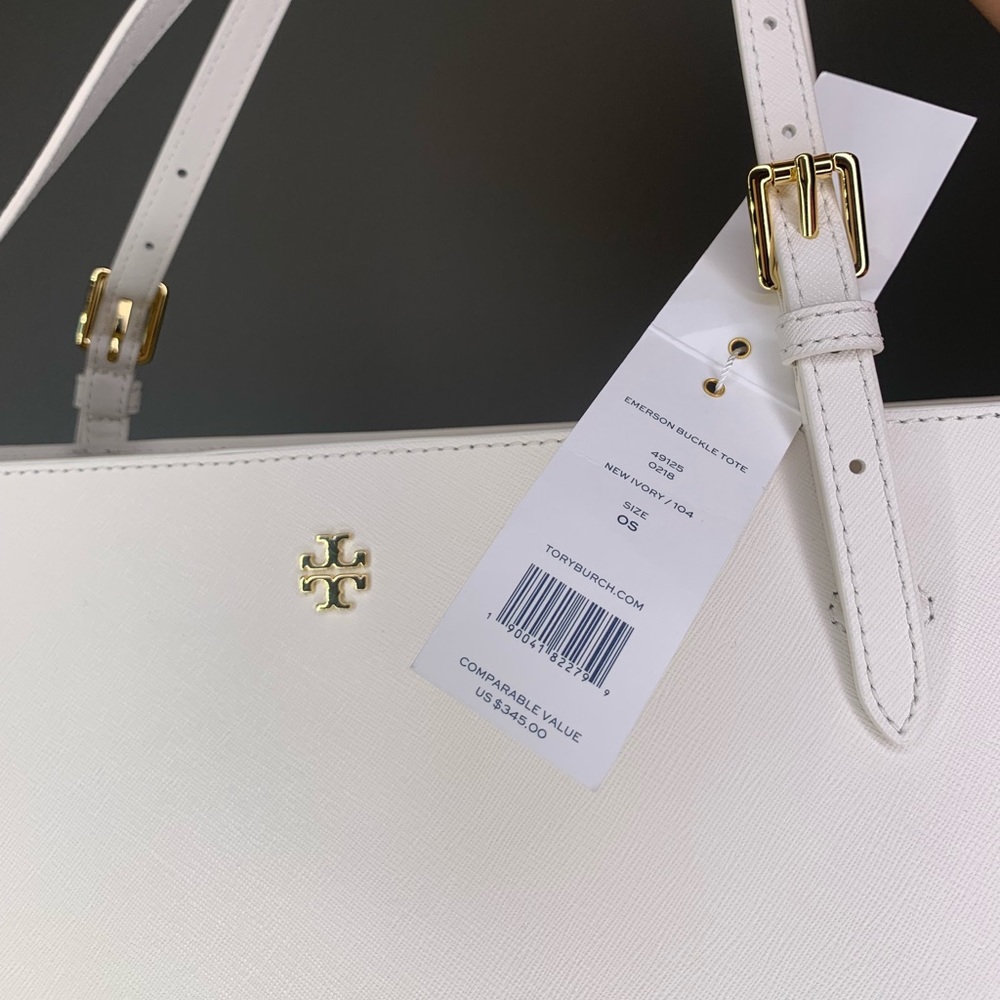 Tory Burch Large Emerson Buckle Leather Tote - Picture 4 of 8